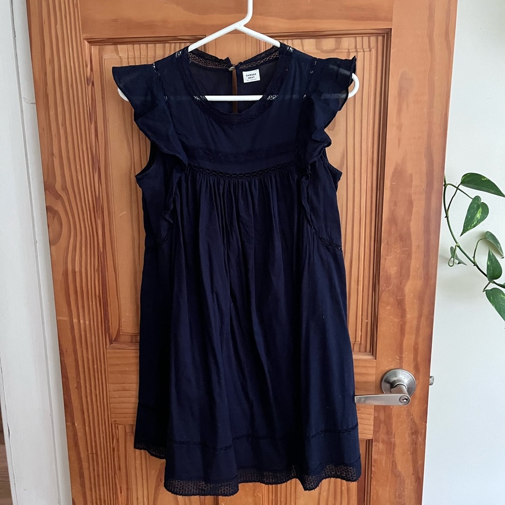 Aritzia Sunday Best Blue Ruffled Smocked Sundress